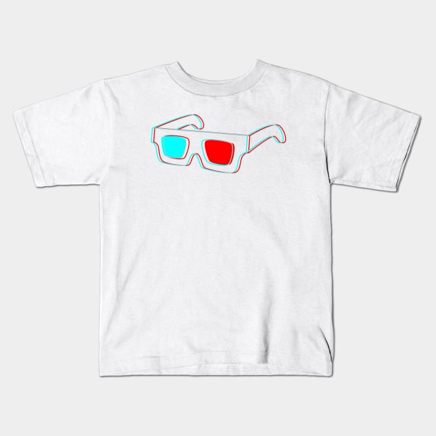 3D Glasses Kids T-Shirt by Eriklectric